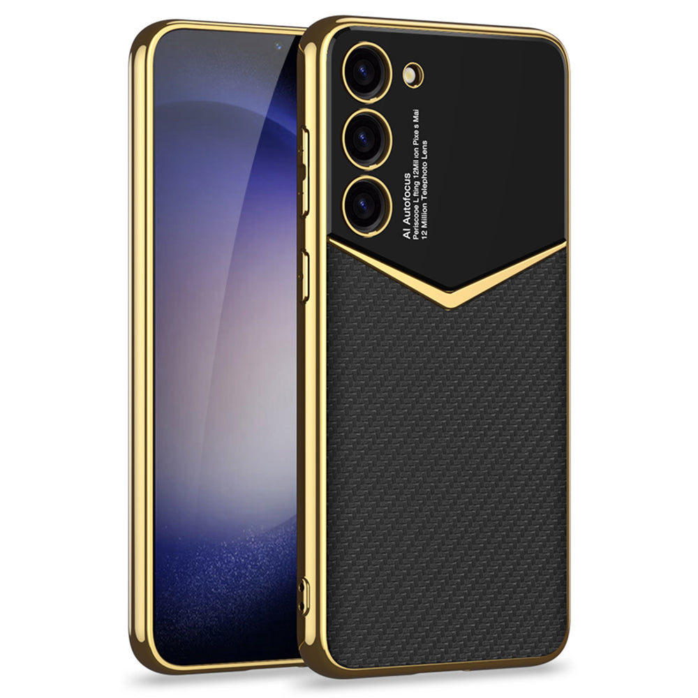 GKK pro Samsung Galaxy S23 PU kožený kryt telefonu Galvanické PC TPU pouzdro GKK pro Samsung Galaxy S23 PU kožený kryt telefonu Galvanické PC TPU pouzdro